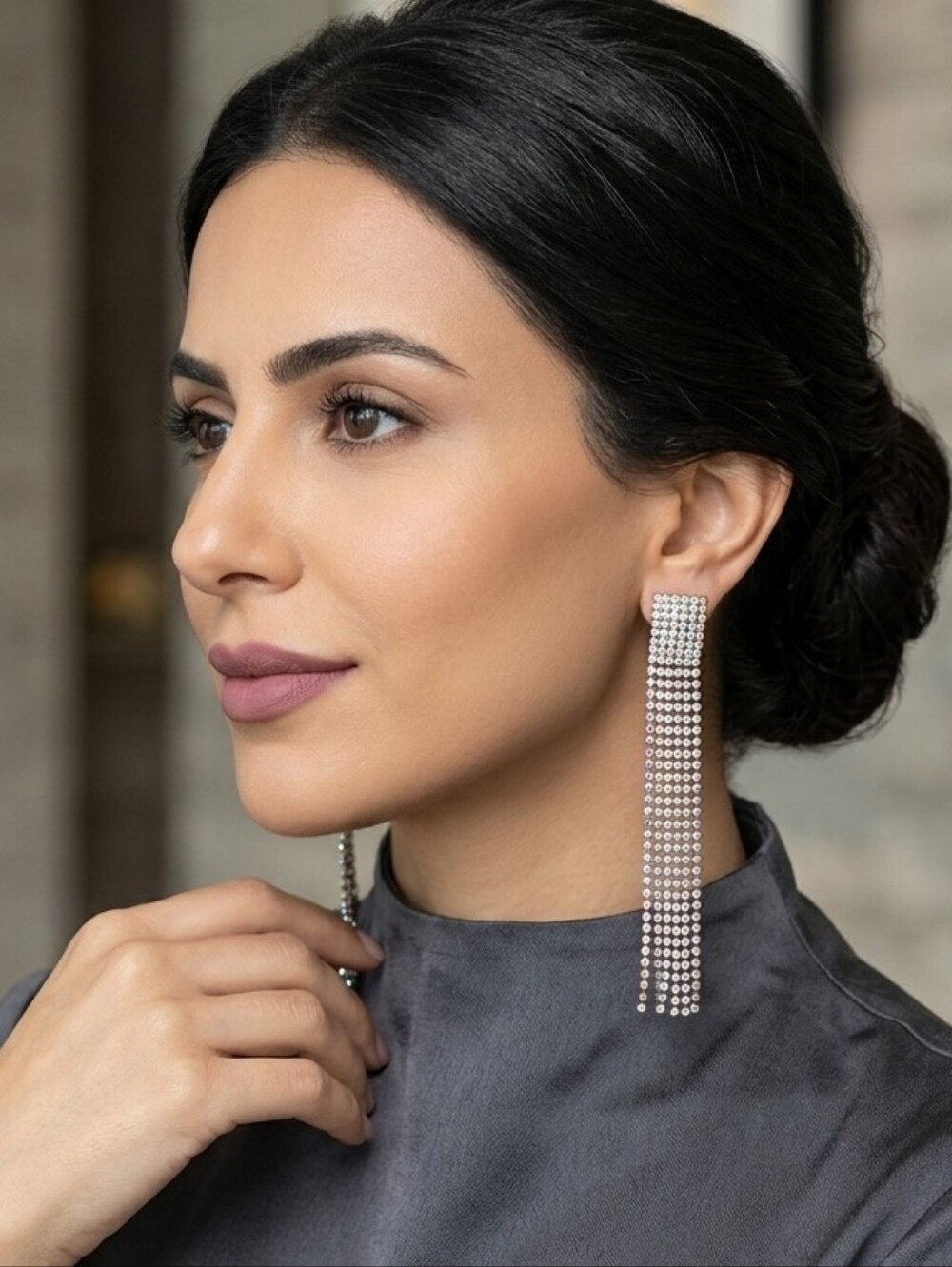 Lovisa Silver Crystal Fringe Drop Earrings in Silver